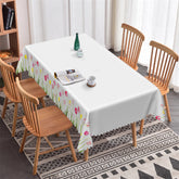 Lofaris Spring Floral Boho White Rectangle Tablecloth For Decor